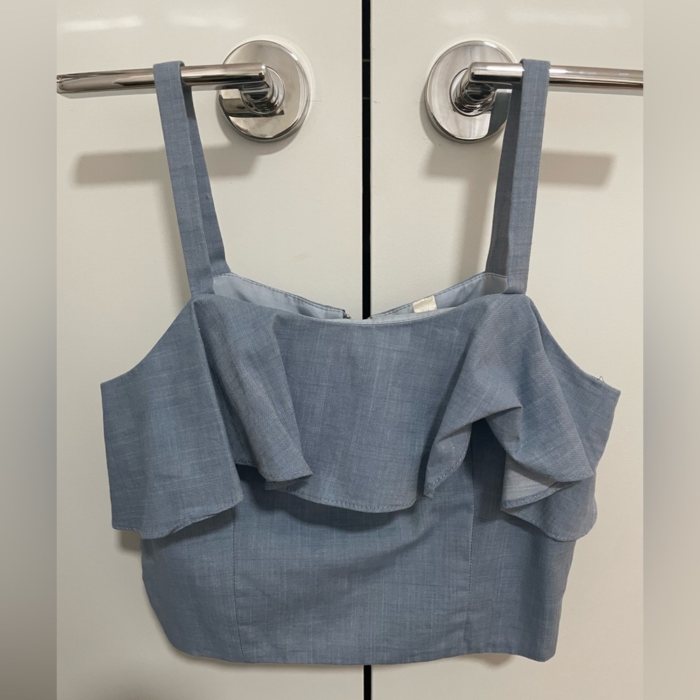 Miss Selfridge Crop Top with Zipper Back Size 4